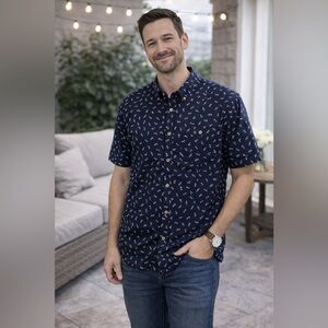 Level Ten Modern fit Men's short sleeve Cotton Shirt - 19” Pit To Pit